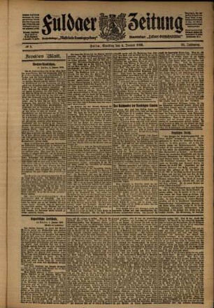 Zweite Ausgabe vom Samstag, den 04. Januar 1908.