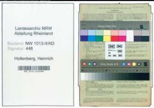 Entnazifizierung Heinrich Hollenberg , geb. 19.10.1887 (Stadt)