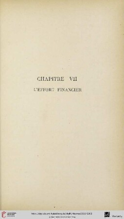 Chapitre VII: L'effort financier