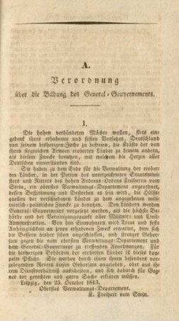 I. Das General-Gouvernement Berg