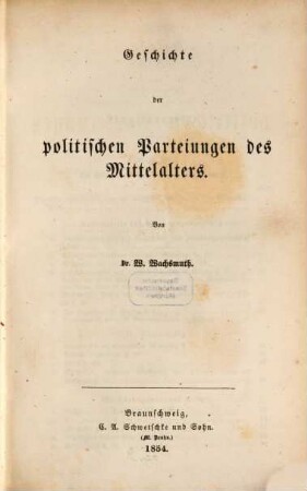 Geschichte der politischen Parteiungen alter und neuer Zeit, 2