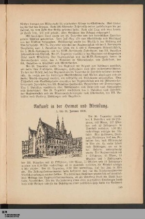 Ankunft in der Heimat und Abrüstung, 1. bis 31. Januar 1919