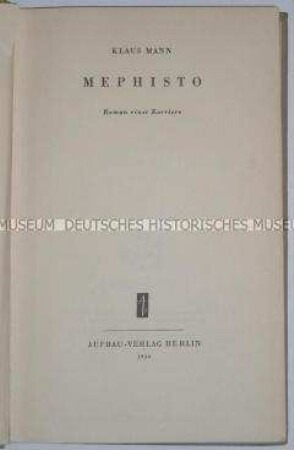 Deutsche Erstausgabe des Mephisto von Klaus Mann