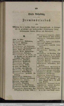 Fünfte Abtheilung. Fremdwörterbuch