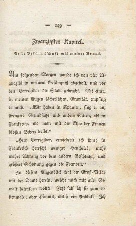 Zwanzigstes Kapitel. Erste Bekanntschaft mit meiner Braut