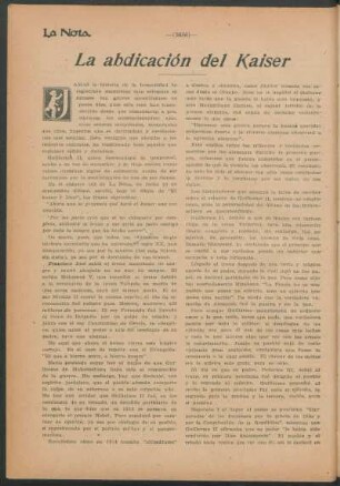 La abdicación del Kaiser