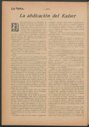 La abdicación del Kaiser