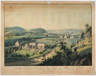 Ansicht des Eisenhammers (König-Friedrich-August-Hütte) in Potschappel (Freital) im Plauenschen Grund bei Dresden