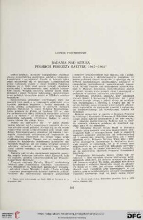 Badania nad sztuką polskich Pobrzeży Bałtyku 1945 - 1964