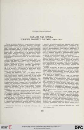 Badania nad sztuką polskich Pobrzeży Bałtyku 1945 - 1964