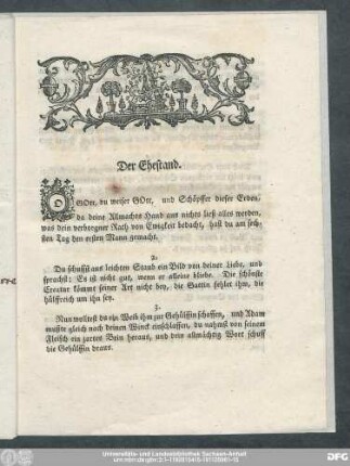 Der Ehestand.