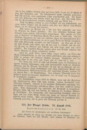 118. Der Prager Friede. 23. August 1866.