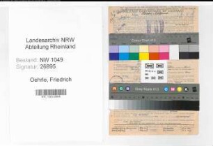 Entnazifizierung Friedrich Oehrle , geb. 26.01.1903 (Zollbeamter)