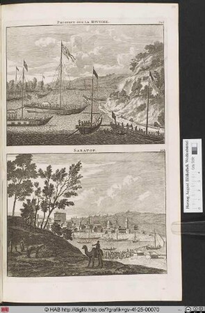 [oben:] PROSPECT SUR LA RIVIERE. [unten:] SARATOF.