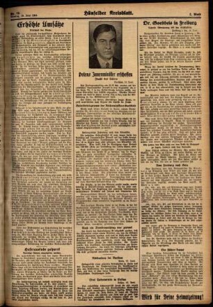 Zweite Ausgabe vom Montag, den 18. Juni 1934.
