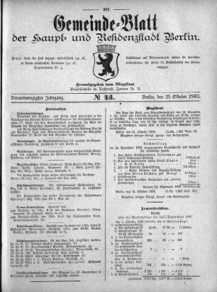 1903,43: No. 43, 25. Oktober 1903