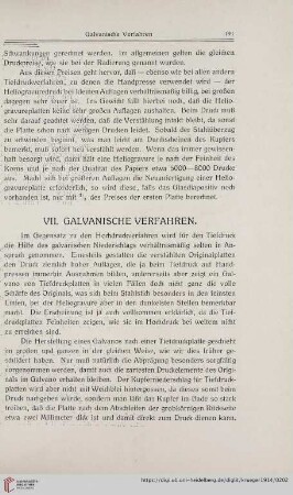 VII. Galvanische Verfahren