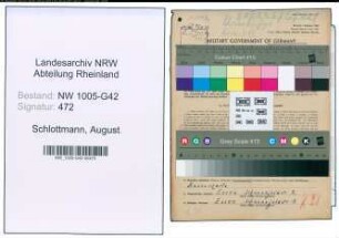 Entnazifizierung August Schlottmann , geb. 30.03.1905 (Schornsteinfeger)