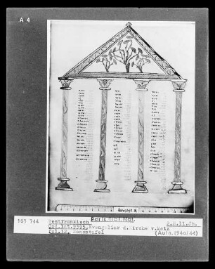 Evangeliar aus Metz — Evangeliar aus Metz, Folio 12 rectoKanontafel