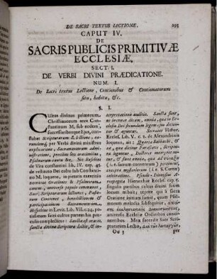 Caput IV. De Sacris Publicis Primitivae Ecclesiae