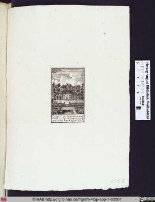 Prospect des fürstlichen Lustschlosses, die Antoinettenruh genannt, bey Wolfenbüttel