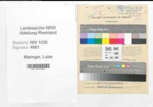 Entnazifizierung Luise Maringer , geb. 24.06.1905 (Lehrerin)