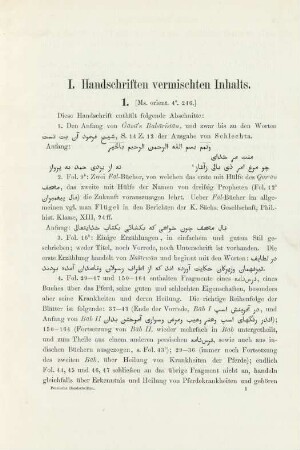 I. Handschriften vermischten Inhalts