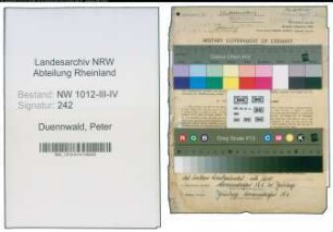 Entnazifizierung Peter Duennwald , geb. 22.03.1895 (Beamter)