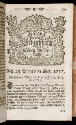 No. 45. Erlang d. 24. May. 1757.