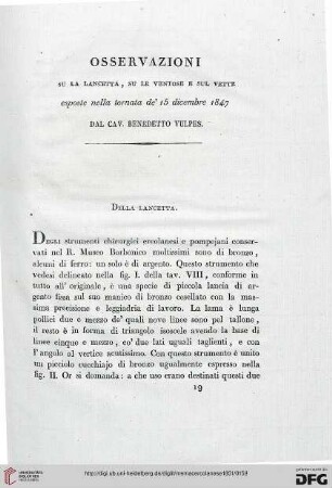 7: Osservazioni su la lancetta, su le ventose e sul vette esposte nella tornata de' 15 dicembre 1847