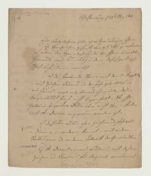Brief von Franz Ignaz Heinrich von Hefner an Joseph Heller