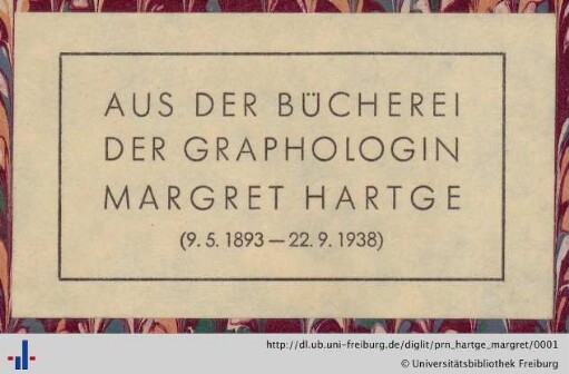 [Provenienz]: Hartge, Margret