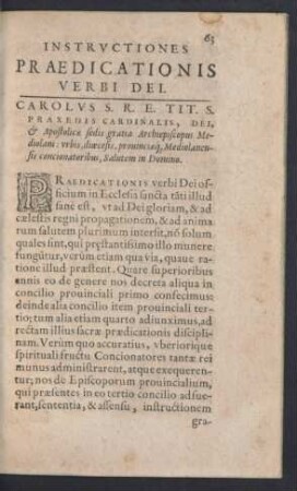 Instructiones Praedicationis Verbi Dei.