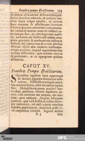 Caput XV. Funebris Pompa Israëlitarum.