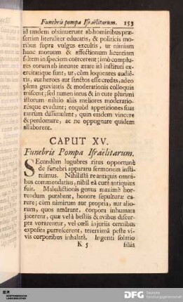 Caput XV. Funebris Pompa Israëlitarum.