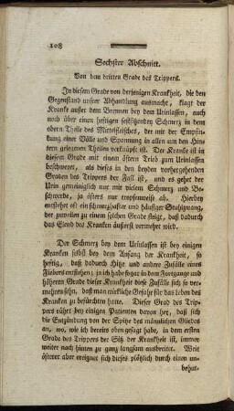 Sechster Abschnitt. Von dem dritten Grade des Trippers.