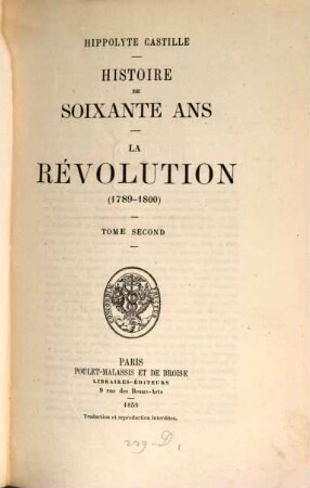 Histoire de soixante ans : La révolution (1789 - 1800). Portraits. Livr. 1 (12 Portr.). 2