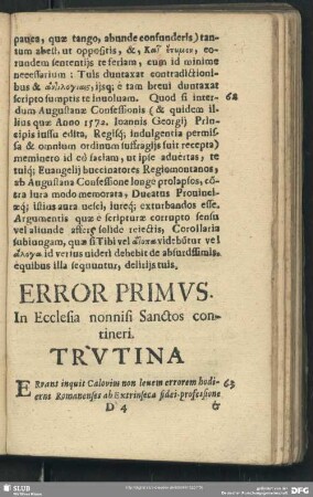 Error Primus. In Ecclesia nonnisi Sanctos contineri