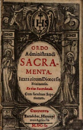 Ordo administrandi Sacramenta [pro] dioec. Brixinensi