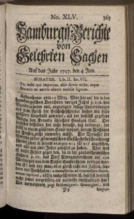 No. XLV. den 4 Jun. 1737. - No. LI. den 28 Jun. 1737.