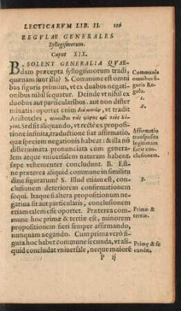 Regulae Generales Syllogismorum. Caput XIX.