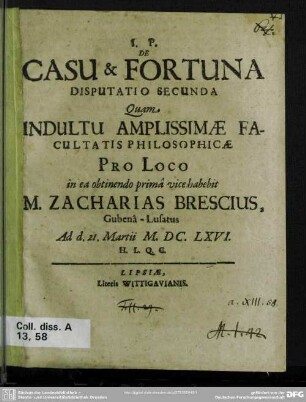2: De casu & fortuna disputatio ...