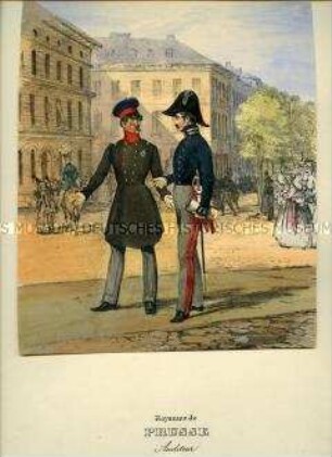 Uniformdarstellung, Auditor, Preußen, 1838/1843. Aus: Eckert/Monten: Das deutsche Bundesheer. Tafel 38.