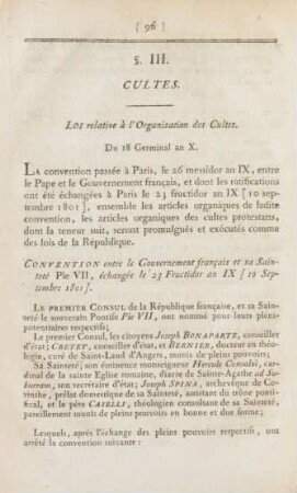§. III. Cultes. Dritter §. Gottesdienst