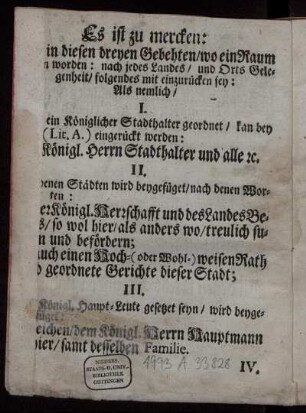 Es ist zu mercken: