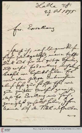 Briefe von Hans Vaihinger an Kuno Fischer: Brief von Hans Vaihinger an Kuno Fischer