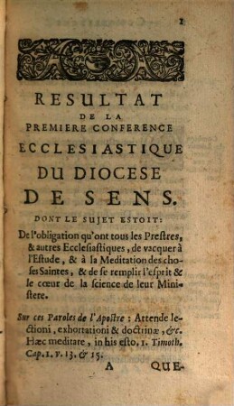 Recueil Des Conferences Ecclesiastiques Du Diocese De Sens, [1]. Commancées en l'Année M.DC.LVIII.