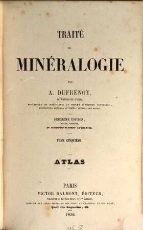 Traité de Minéralogie, 5
