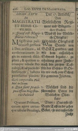 Locus XXVII. De Magistratu Et Rebus Civilibus