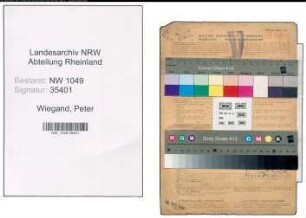 Entnazifizierung Peter Wiegand , geb. 15.03.1886 (Postbeamter)